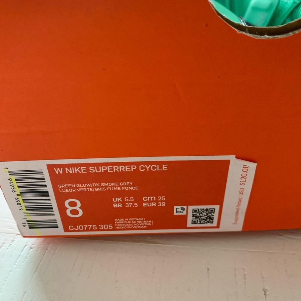 Nike SuperRep Cycle Shoes Green Glow - Worn Once SPD Clip In - Picture 4 of 11